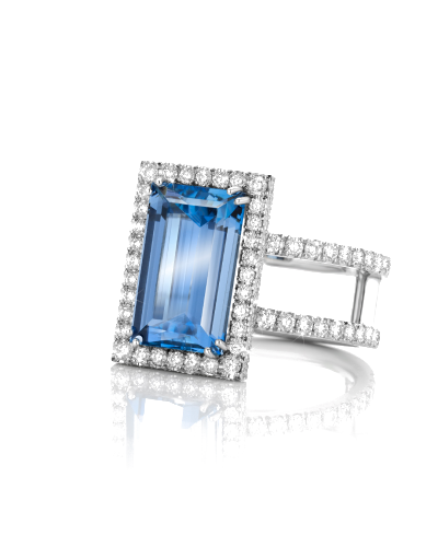 SLAETS Verlovingsringen VERKOCHT Santa Maria Aquamarine Ring with Diamonds *VERKOCHT* (watches)